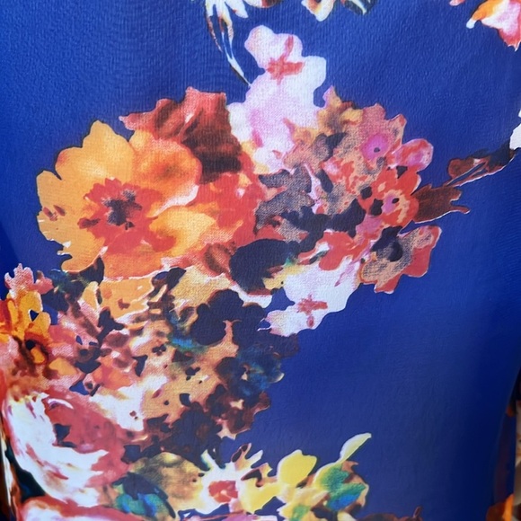 Anthropologie Meadow Rue Sheer Floral Blouse Blue Size XS - Picture 5 of 7